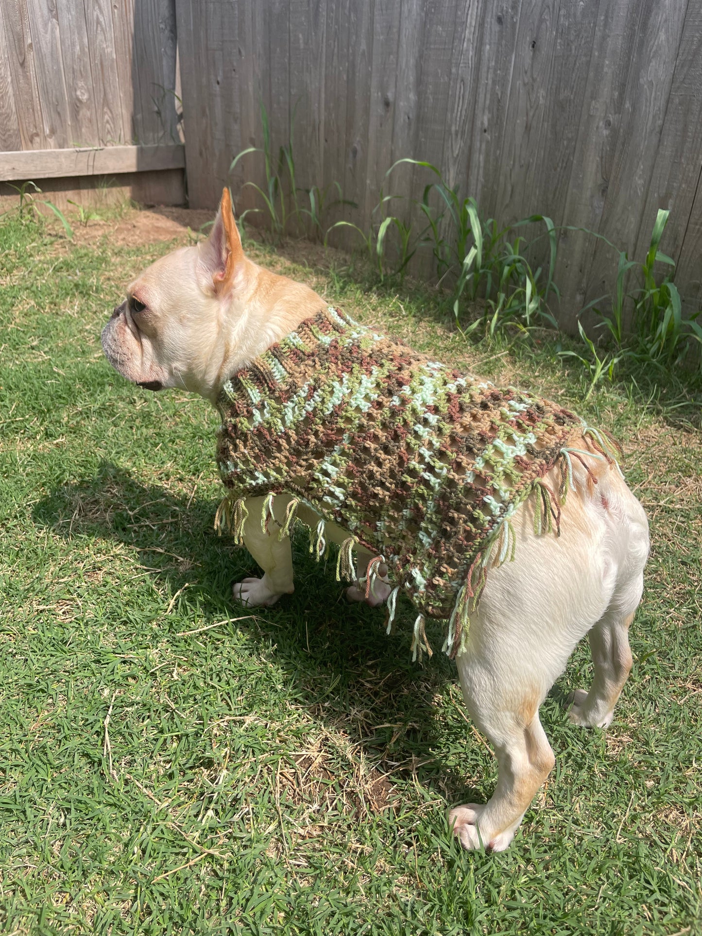 Crochet Dog Poncho - Camo