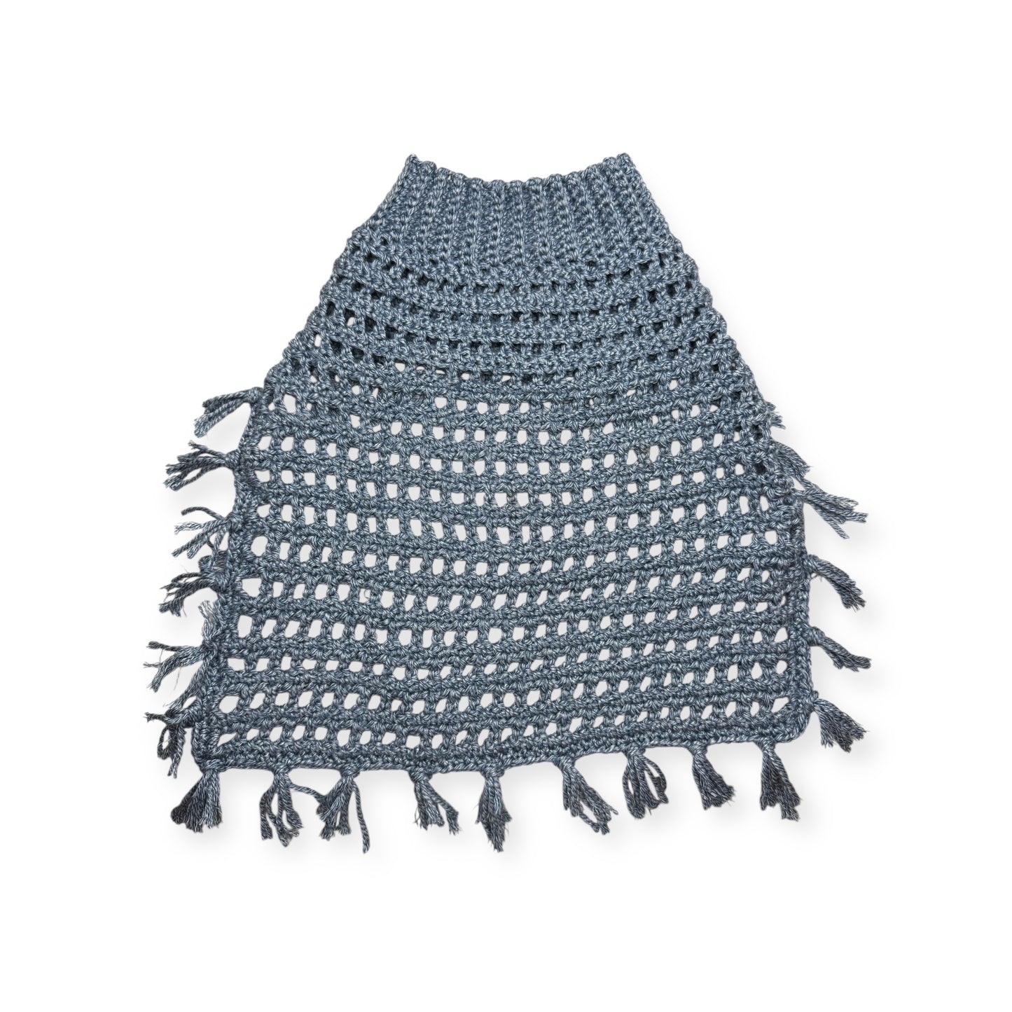 Crochet Dog Poncho - Denim
