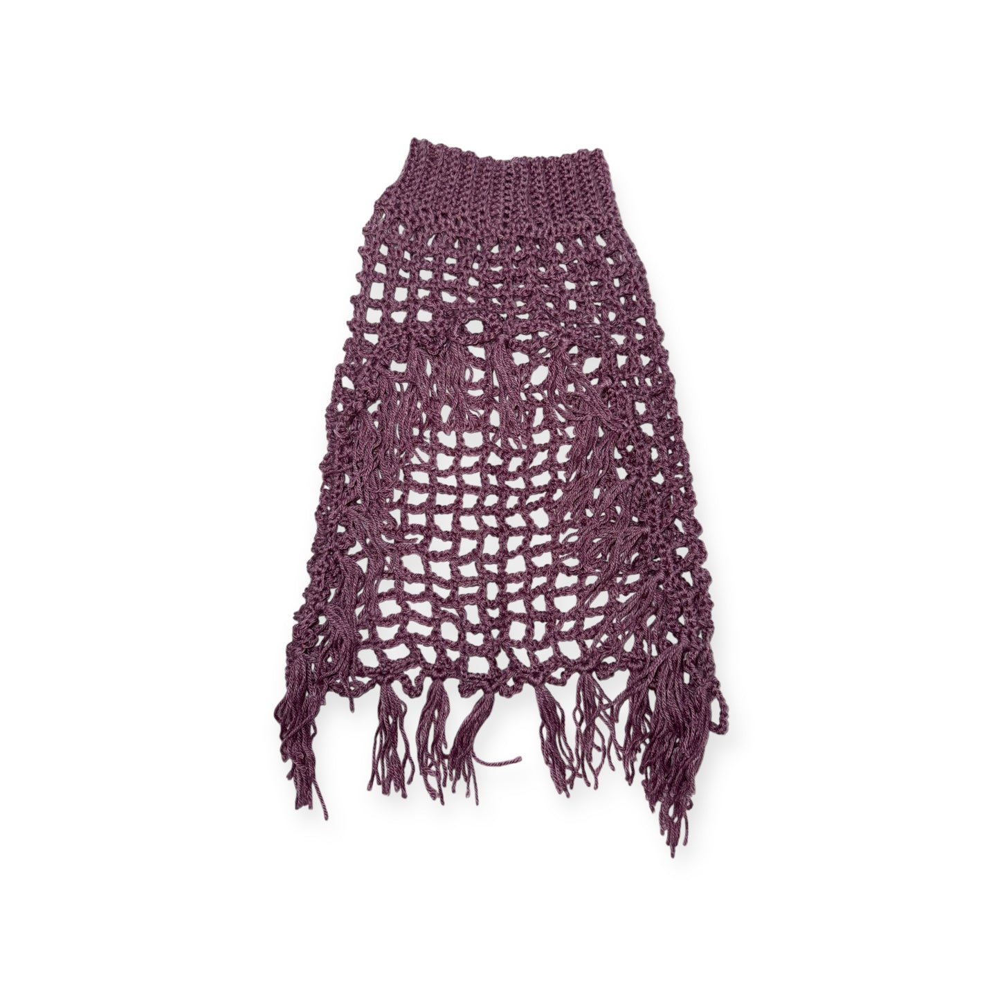Crochet Dog Poncho - Dusty Plum
