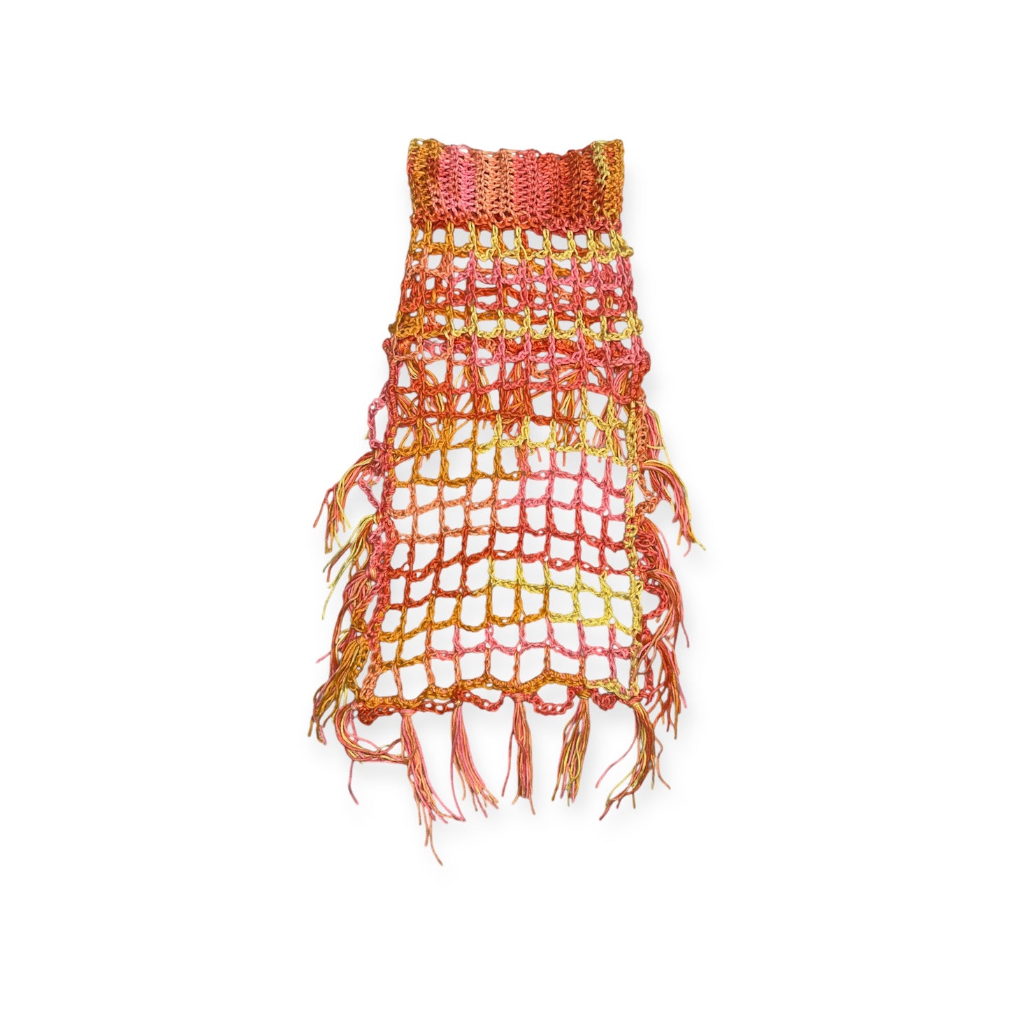 Crochet Dog Poncho - Sunset Sherbet