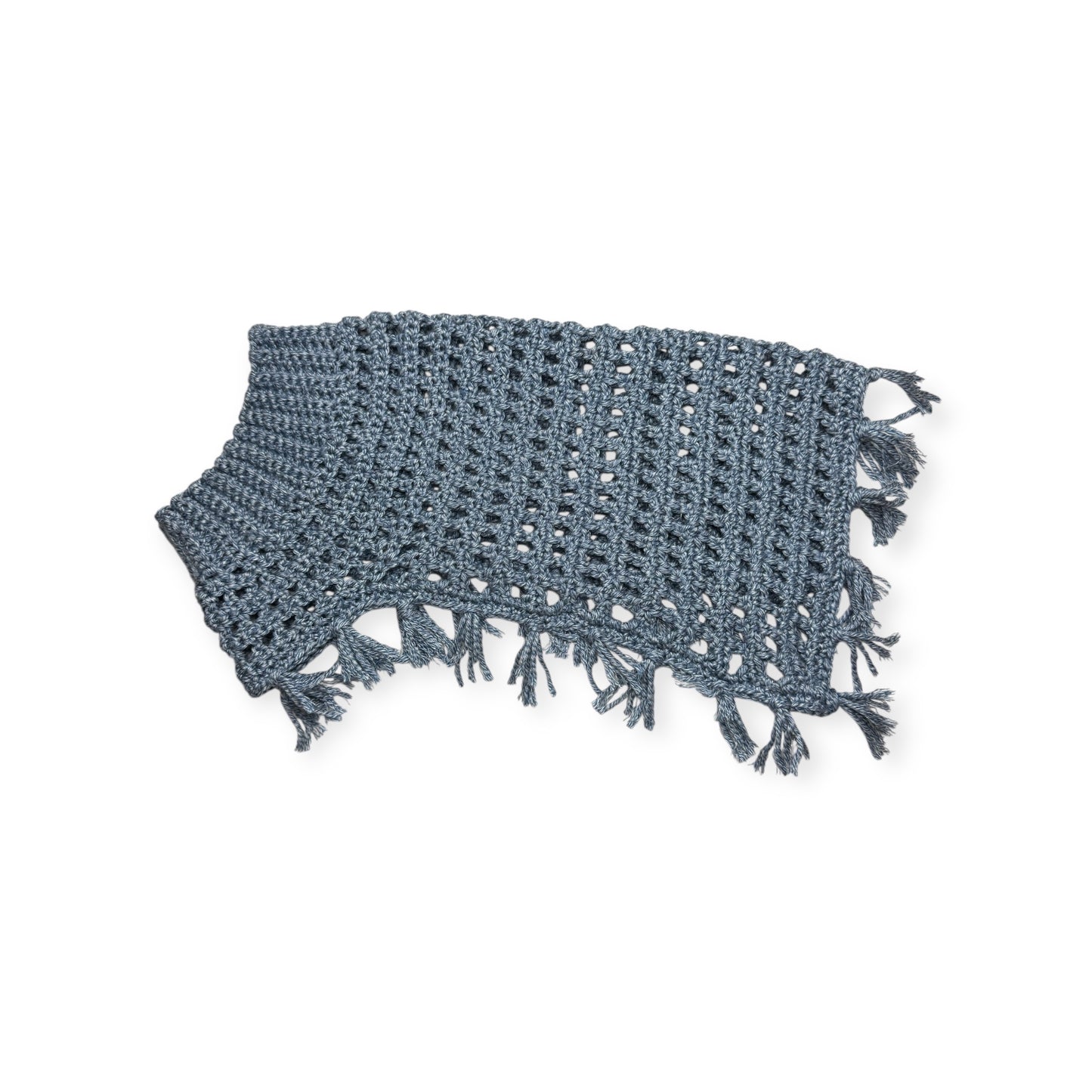 Crochet Dog Poncho - Denim