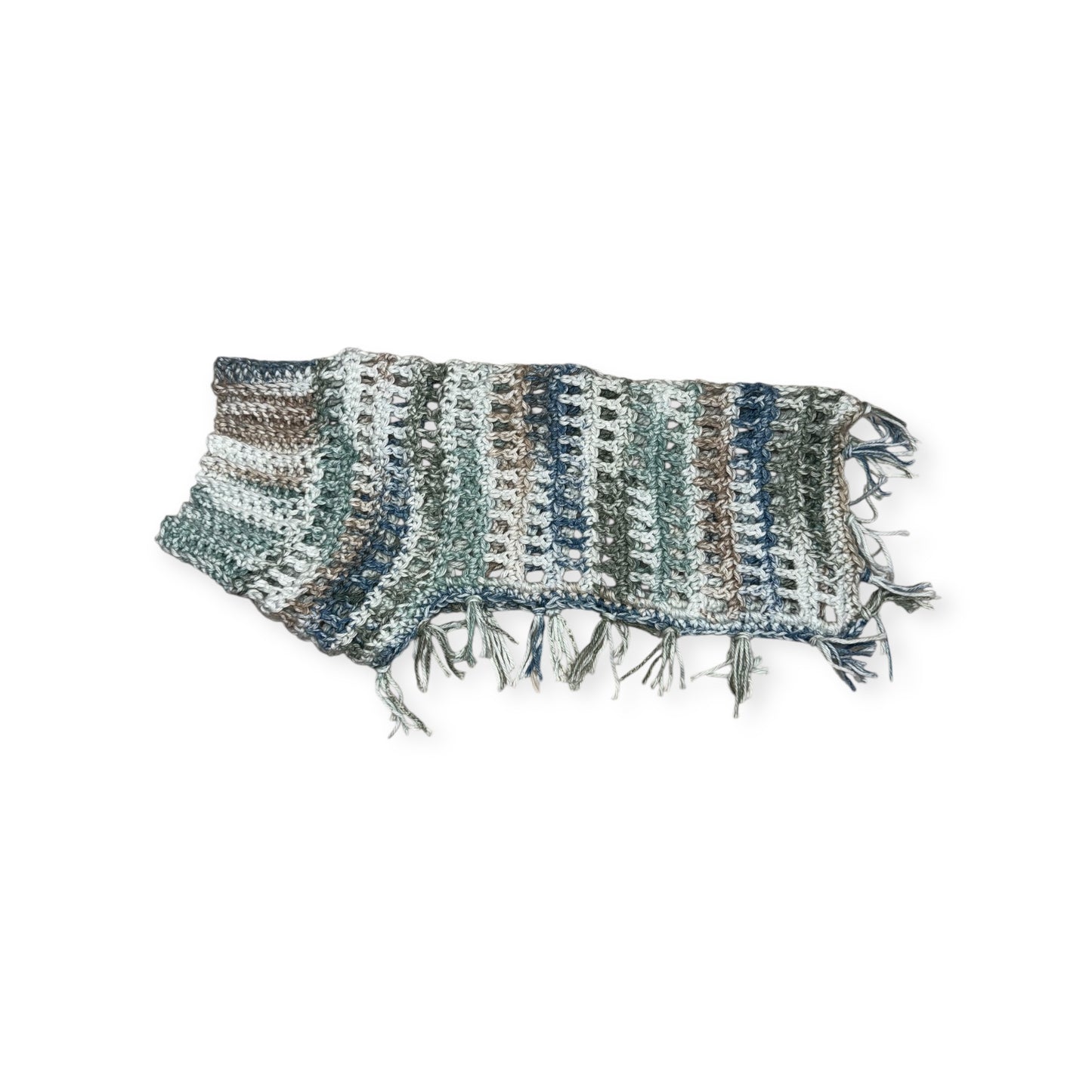 Crochet Dog Poncho - Aqua Mist