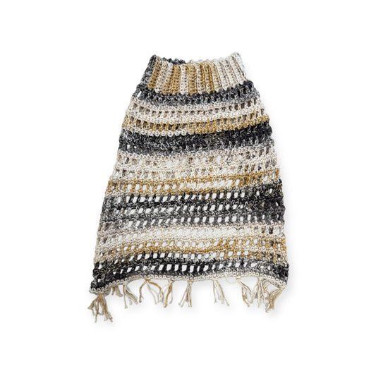 Crochet Dog Poncho - Cozy Charcoal