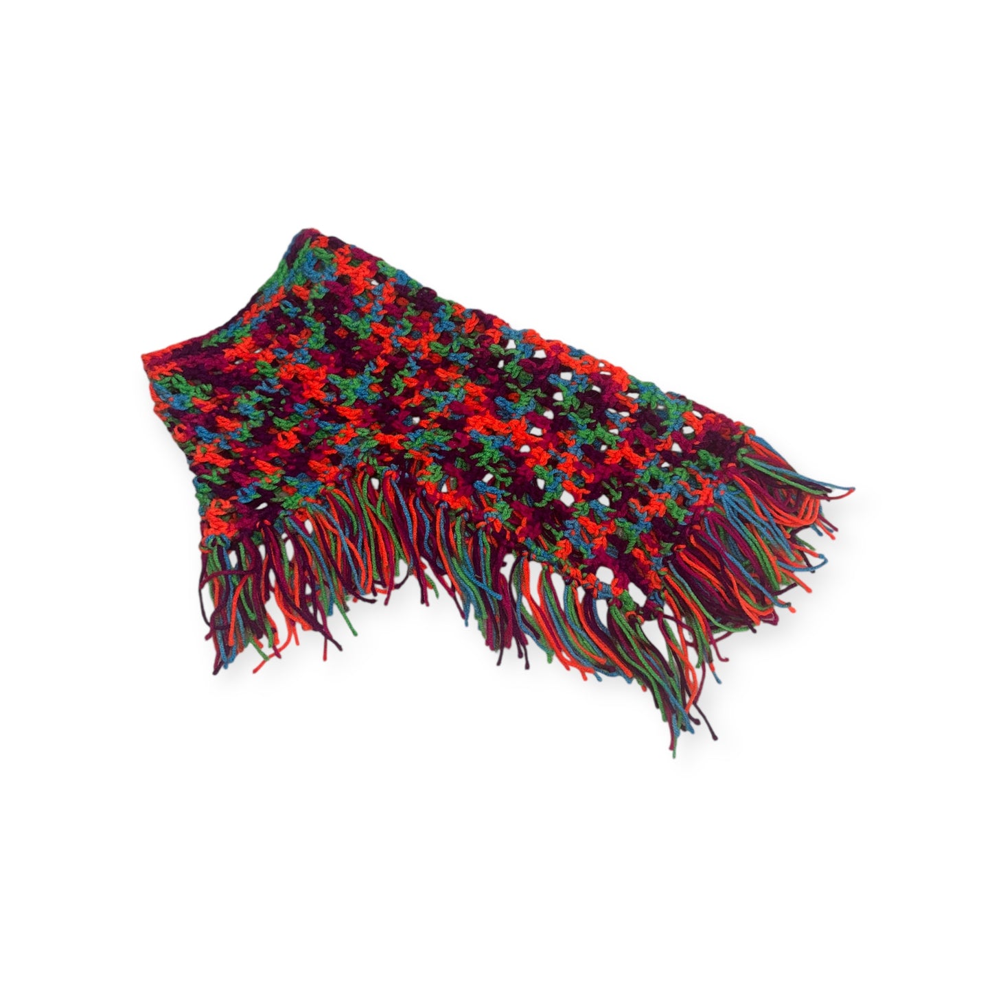Crochet Dog Poncho - Colorful Neon