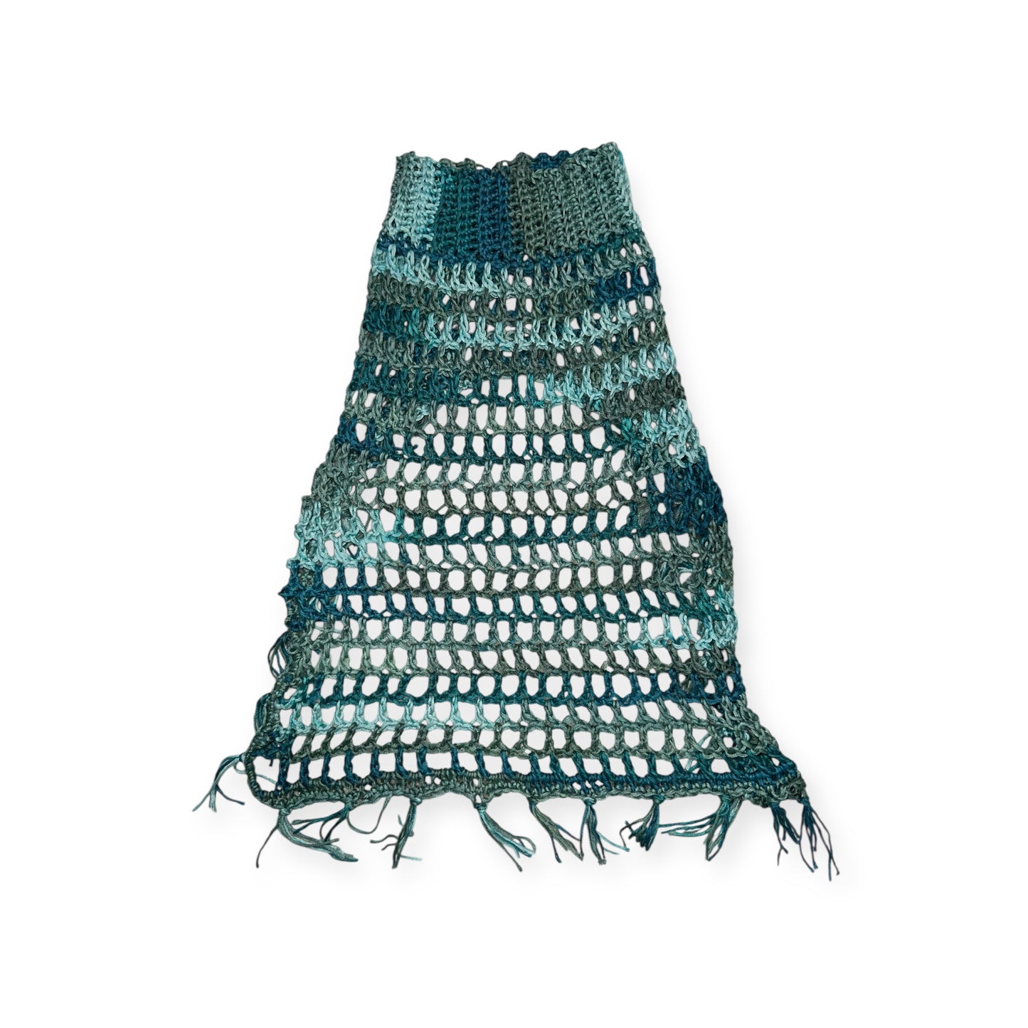 Crochet Dog Poncho - Ocean Breeze