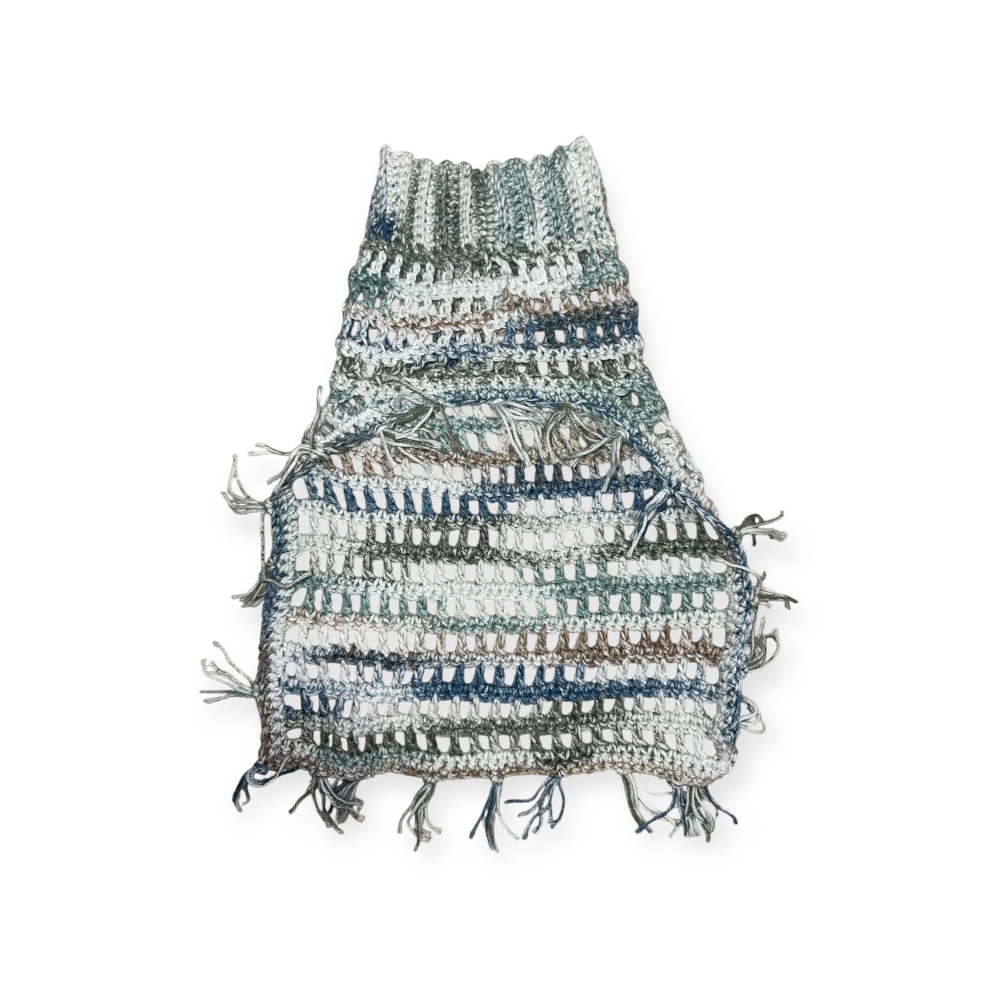 Crochet Dog Poncho - Aqua Mist