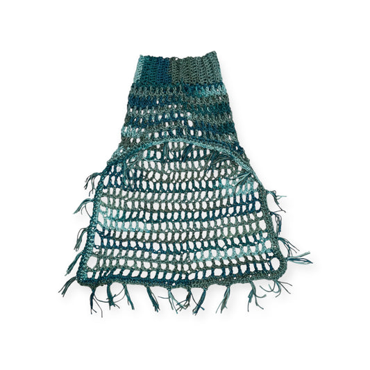 Crochet Dog Poncho - Ocean Breeze