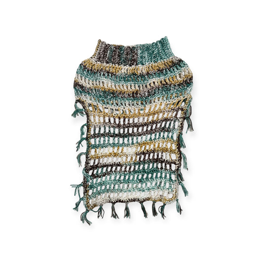 Crochet Dog Poncho - Emerald Pine