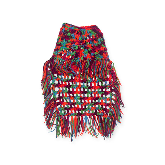 Crochet Dog Poncho - Colorful Neon