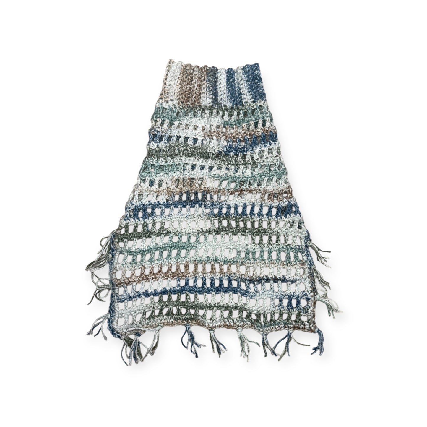 Crochet Dog Poncho - Aqua Mist
