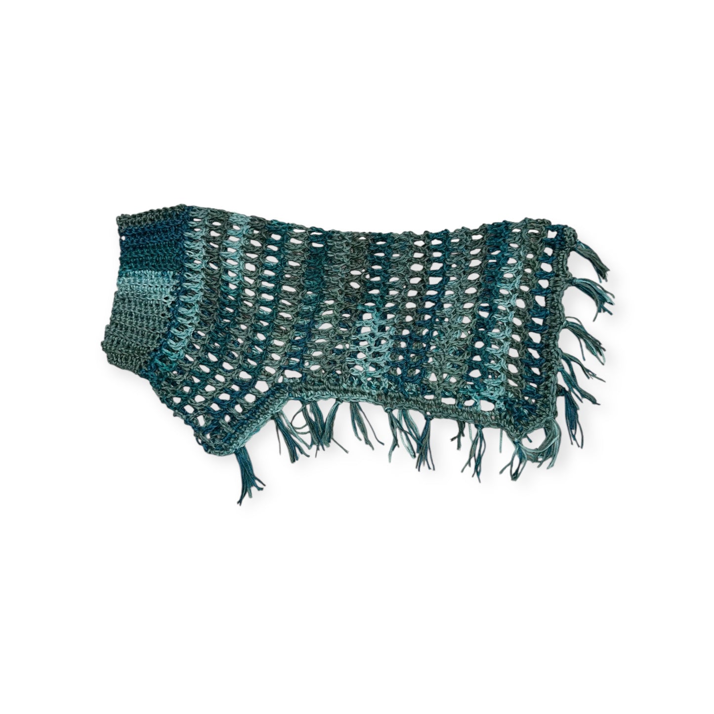 Crochet Dog Poncho - Ocean Breeze