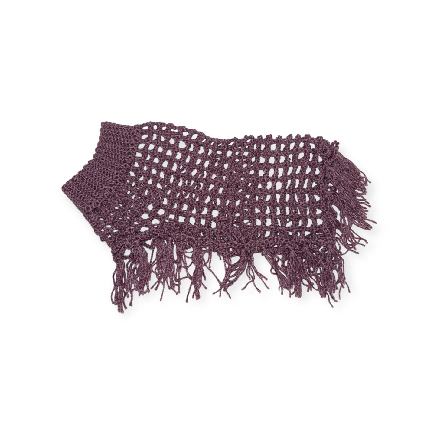 Crochet Dog Poncho - Dusty Plum