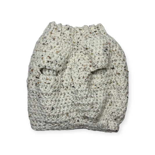 Crochet Dog Winter Sweater - Cream Tweed