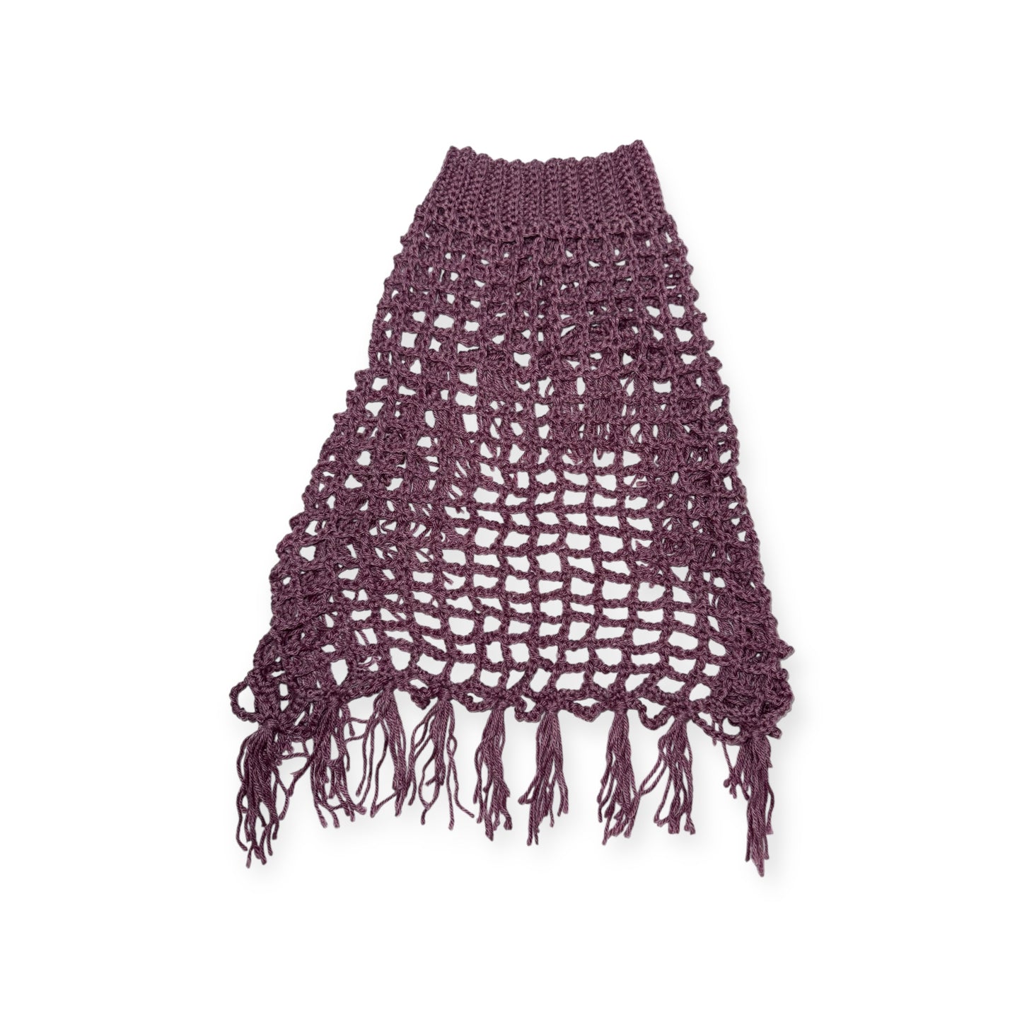 Crochet Dog Poncho - Dusty Plum
