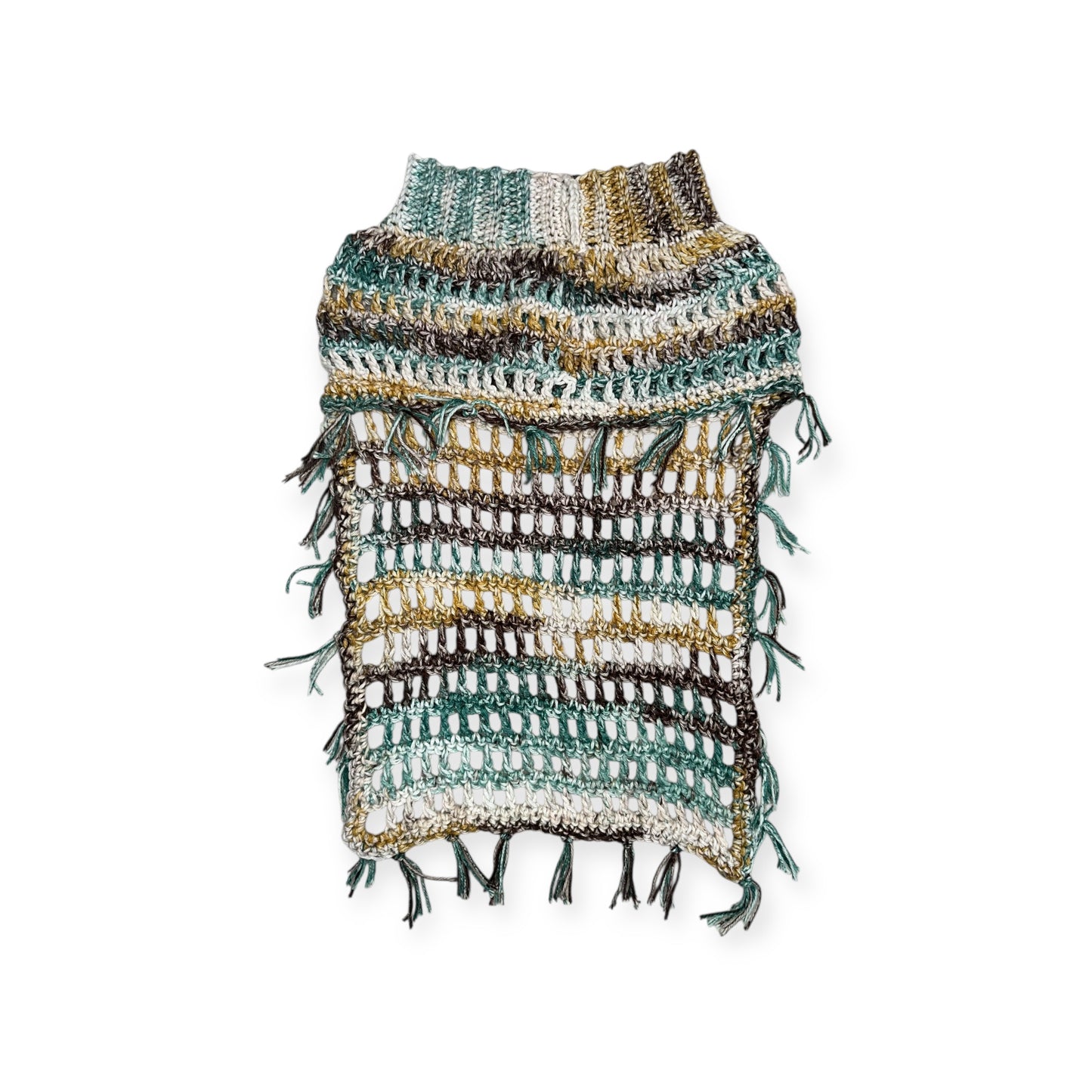 Crochet Dog Poncho - Emerald Pine